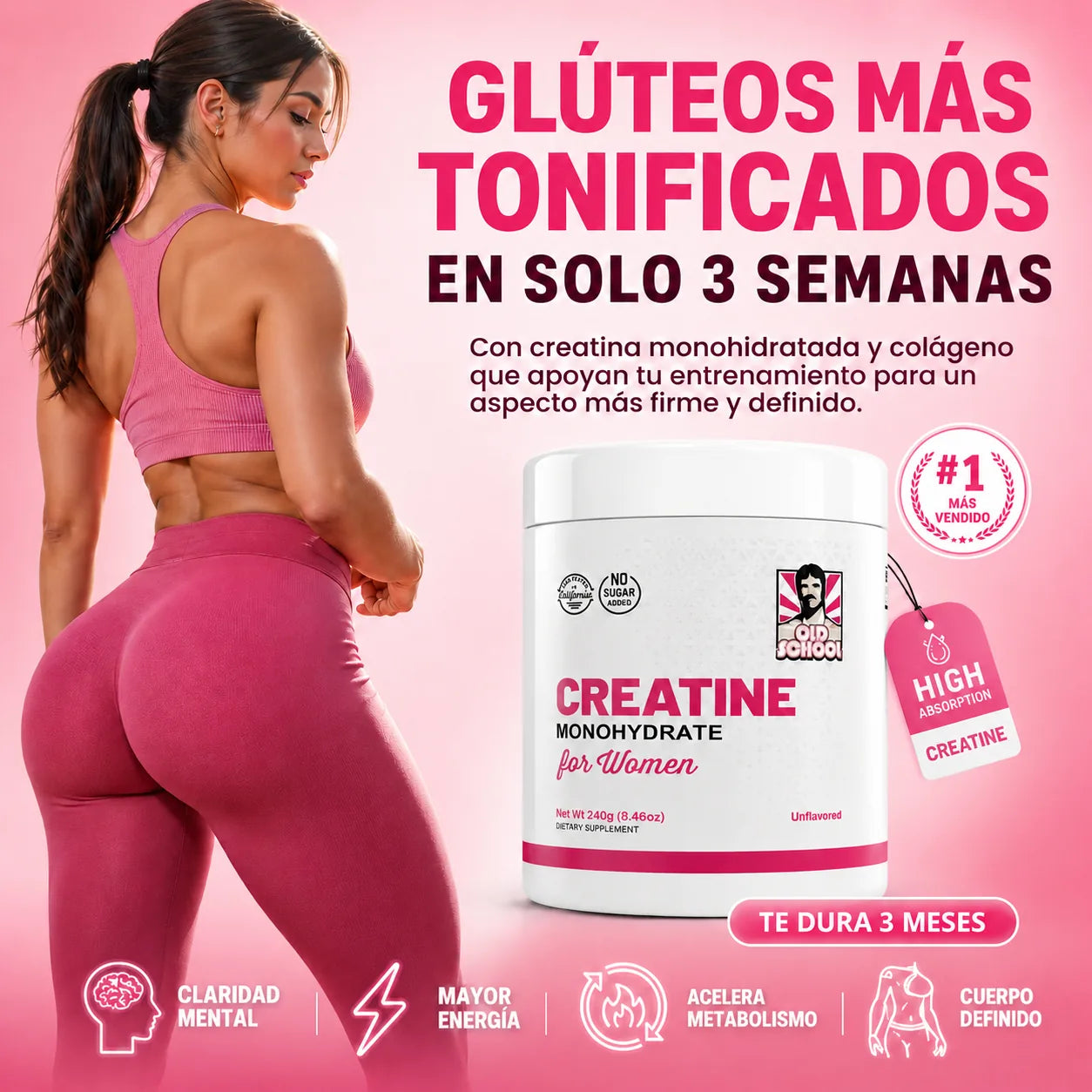 CREATINE WOMEN - CRECE TUS GLUTEOS EN 6O DIAS