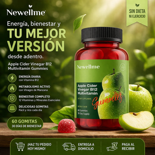 Gomitas de Vinagre de Manzana | Quemador de Grasa Natural · 60 Gomitas