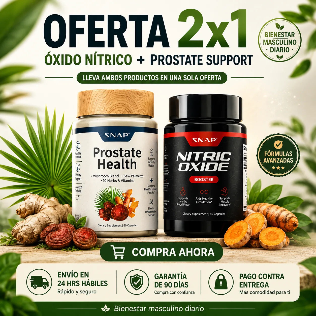 Combo 2x1 Definitivo Salud Prostática: Prostata Health + Óxido Nítrico