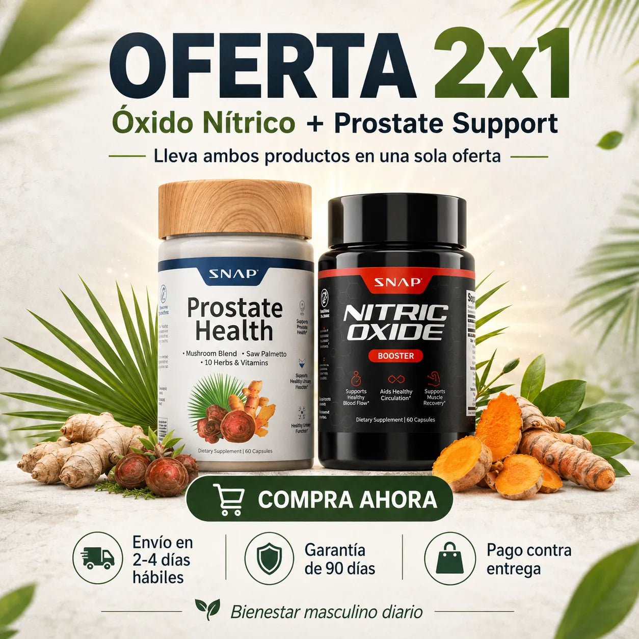 Combo 2x1 Definitivo Salud Prostática: Prostata Health + Óxido Nítrico