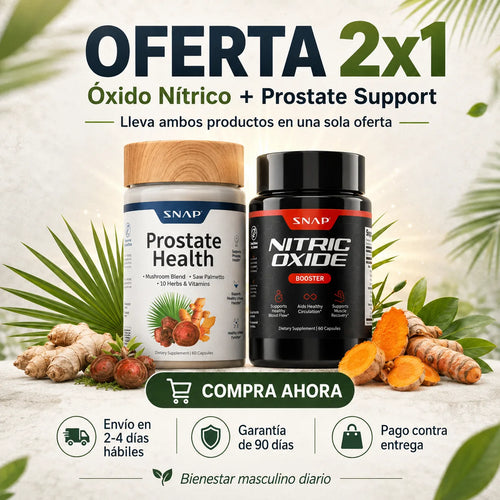Combo 2x1 Definitivo Salud Prostática: Prostata Health + Óxido Nítrico